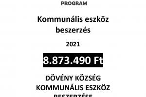Magyar Falu Program keretében Kommunális eszköz beszerzése - 2021. című MFP-KOEB/2021 kódszámú pályázat